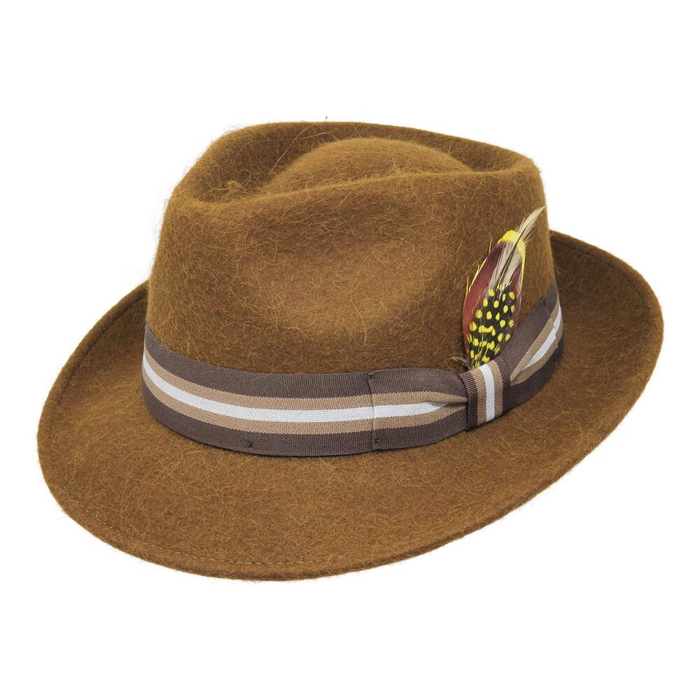 6223 Alpaca Doyle Teardrop Fedora Hat Premium Alpaca Wool Felt
